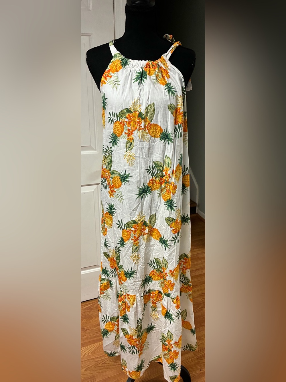 chloe+rene Pineapple Floral Tropical Maxi Dress - Small